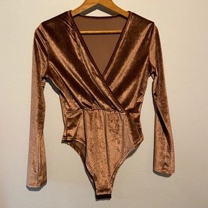 Velvet rust colored bodysuit - NWOT